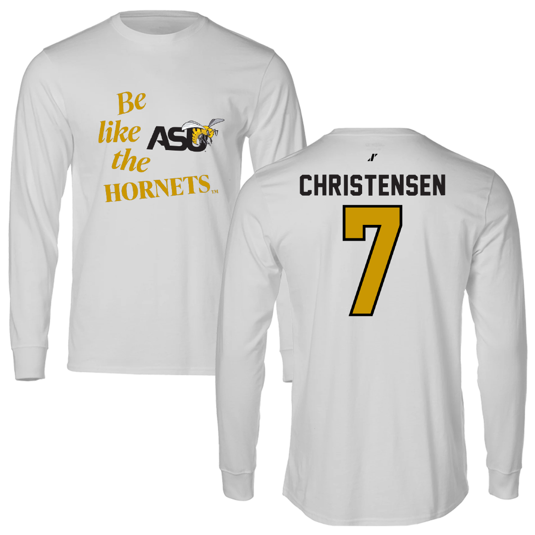Alabama State University Baseball Light Gray Be Like Us Performance Long Sleeve - #7 Jax Christensen