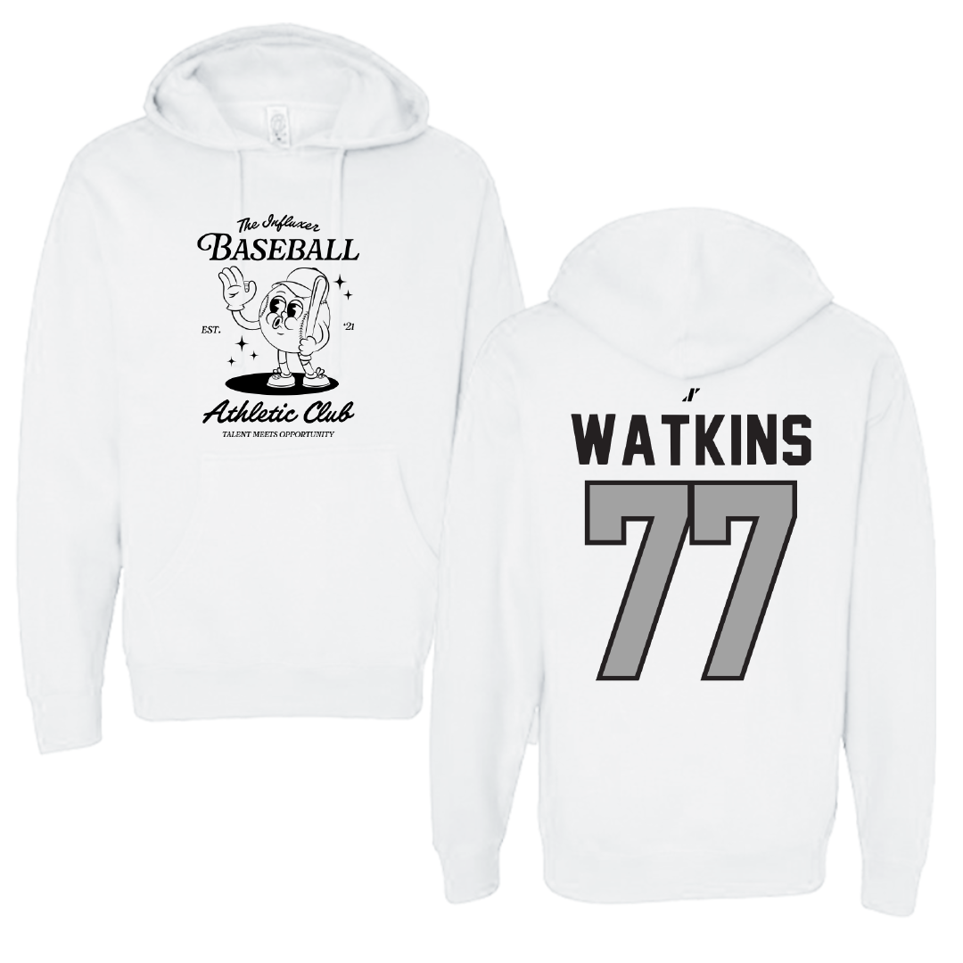 Baseball White Influxer Athletic Club Hoodie - #77 Hunter Watkins