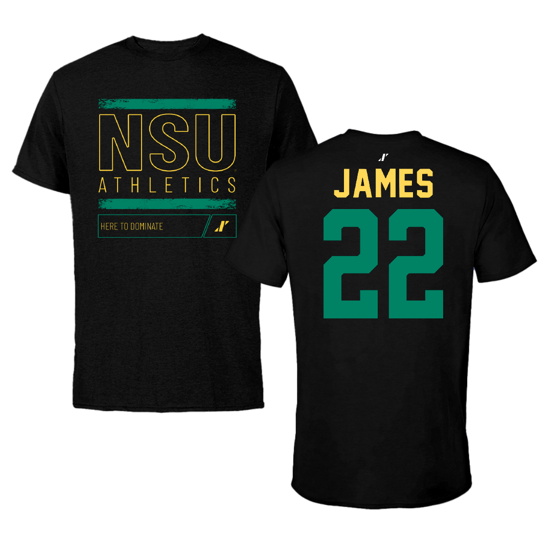Norfolk State University Football Black Dominate Tee - #22 Andrew James