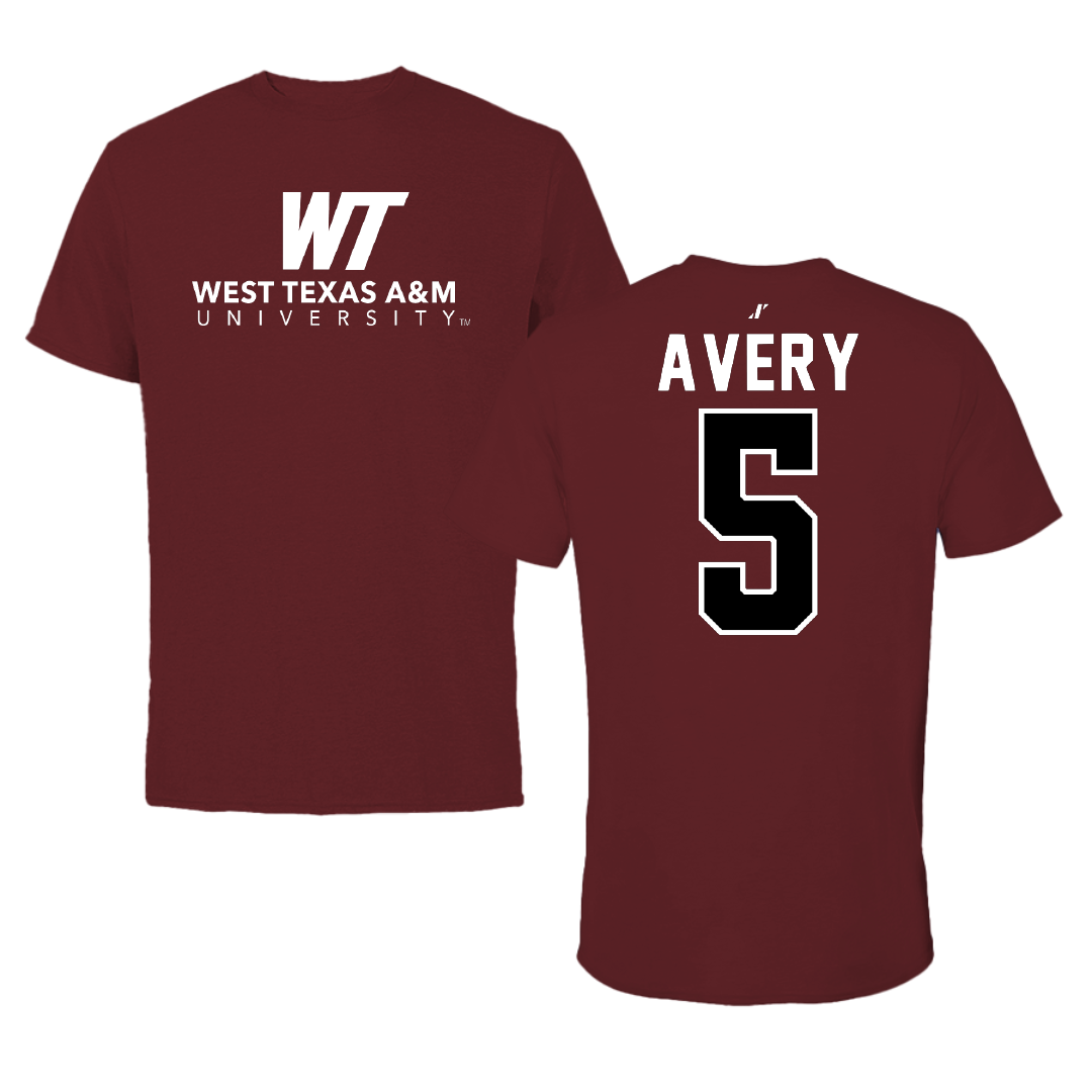 West Texas A&M University Softball Maroon Performance Tee - #5 Kiley Avery