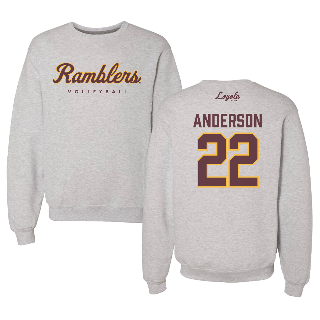 Loyola University-Chicago Volleyball Gray Crewneck - #22 Lukas Anderson