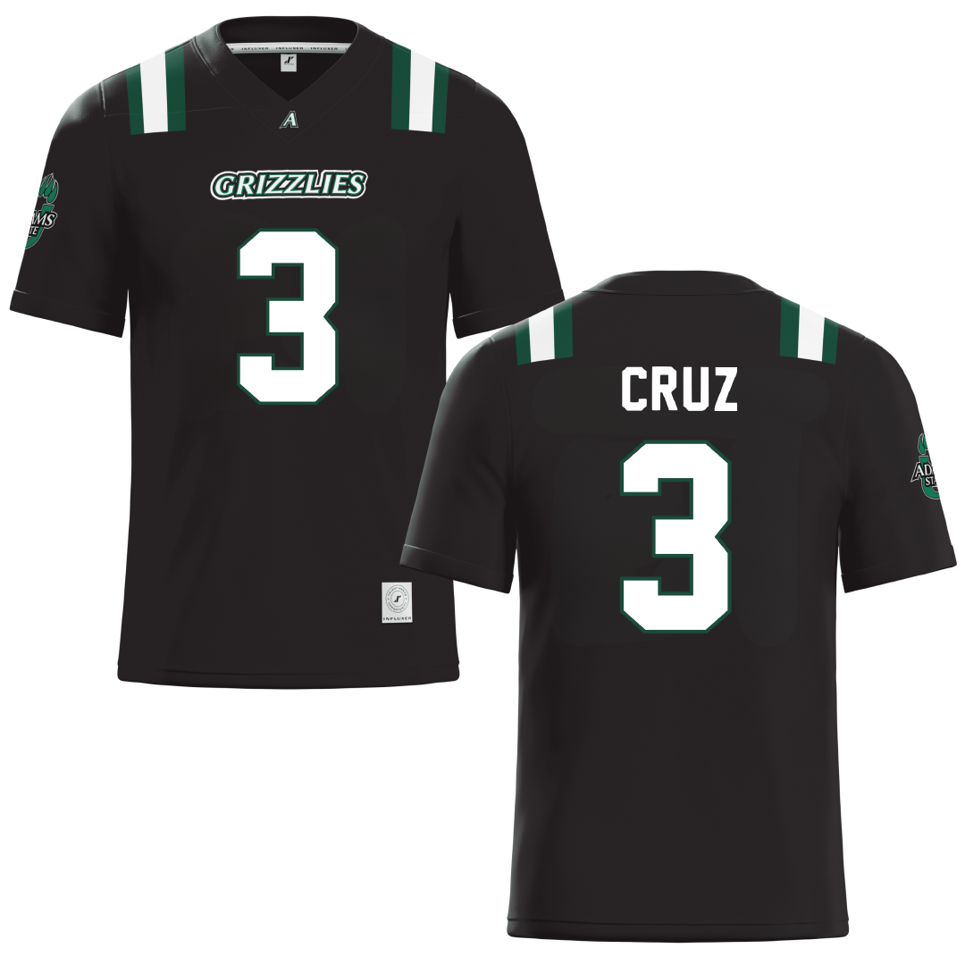 Adams State University Black Football Jersey - #3 Sarah Cruz