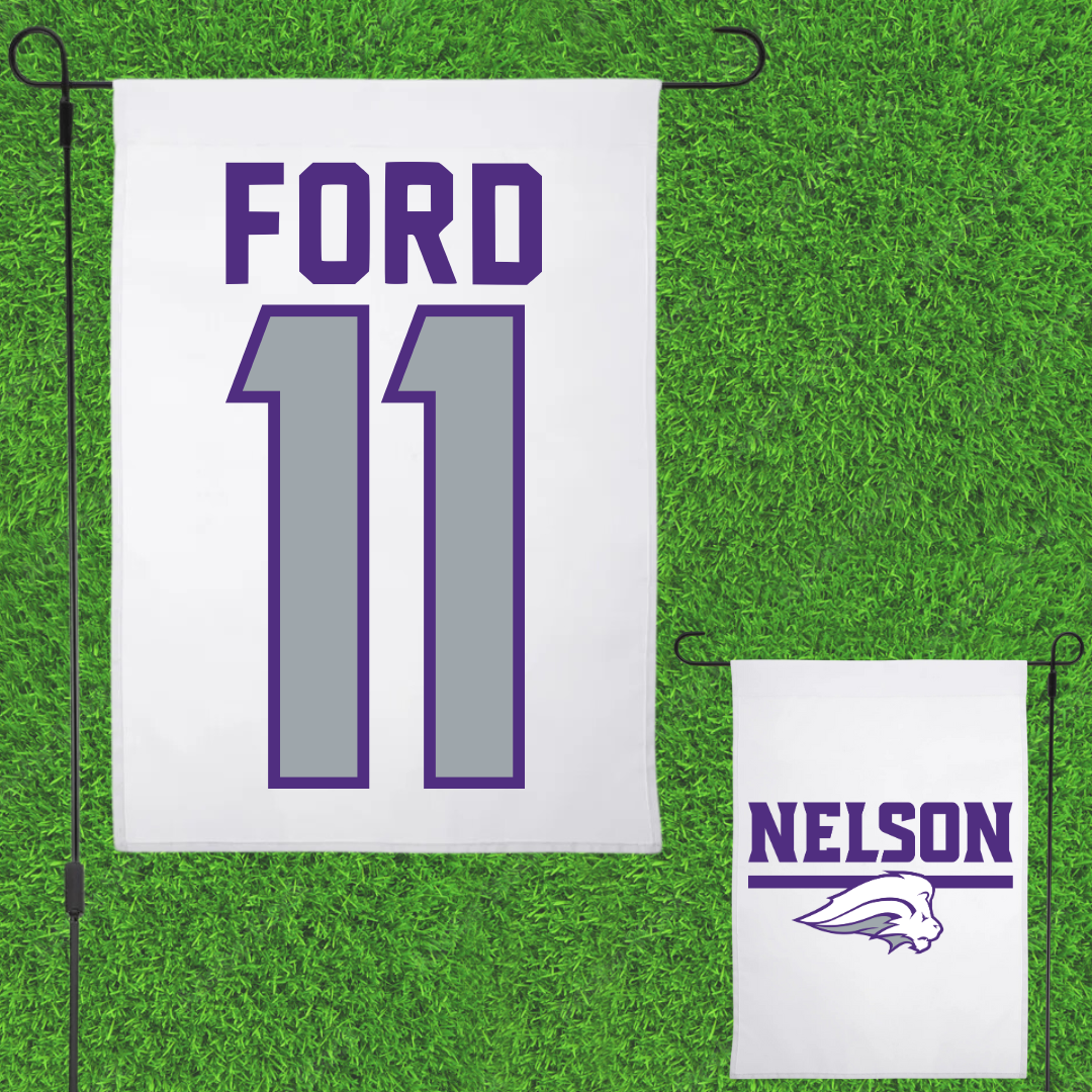 Nelson University Softball White Garden Flag - #11 Trista Ford