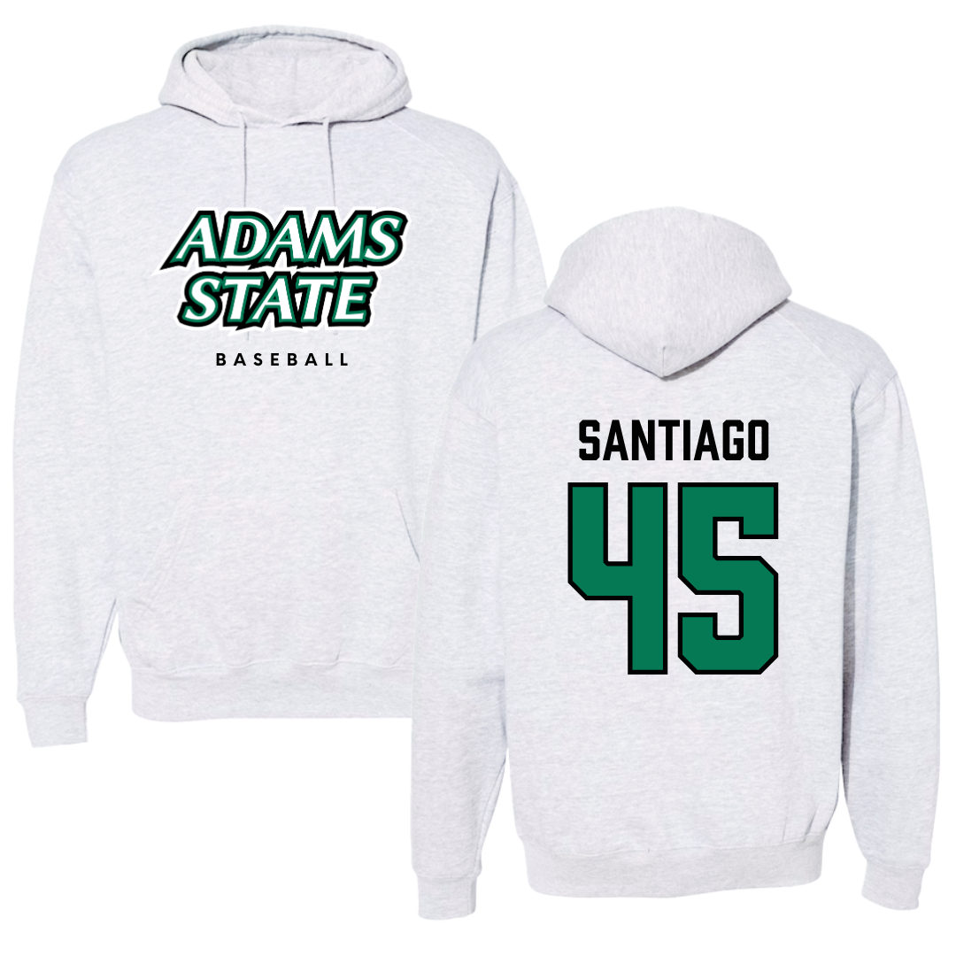 Adams State University Baseball Gray Block Hoodie - #45 Ricardo Santiago