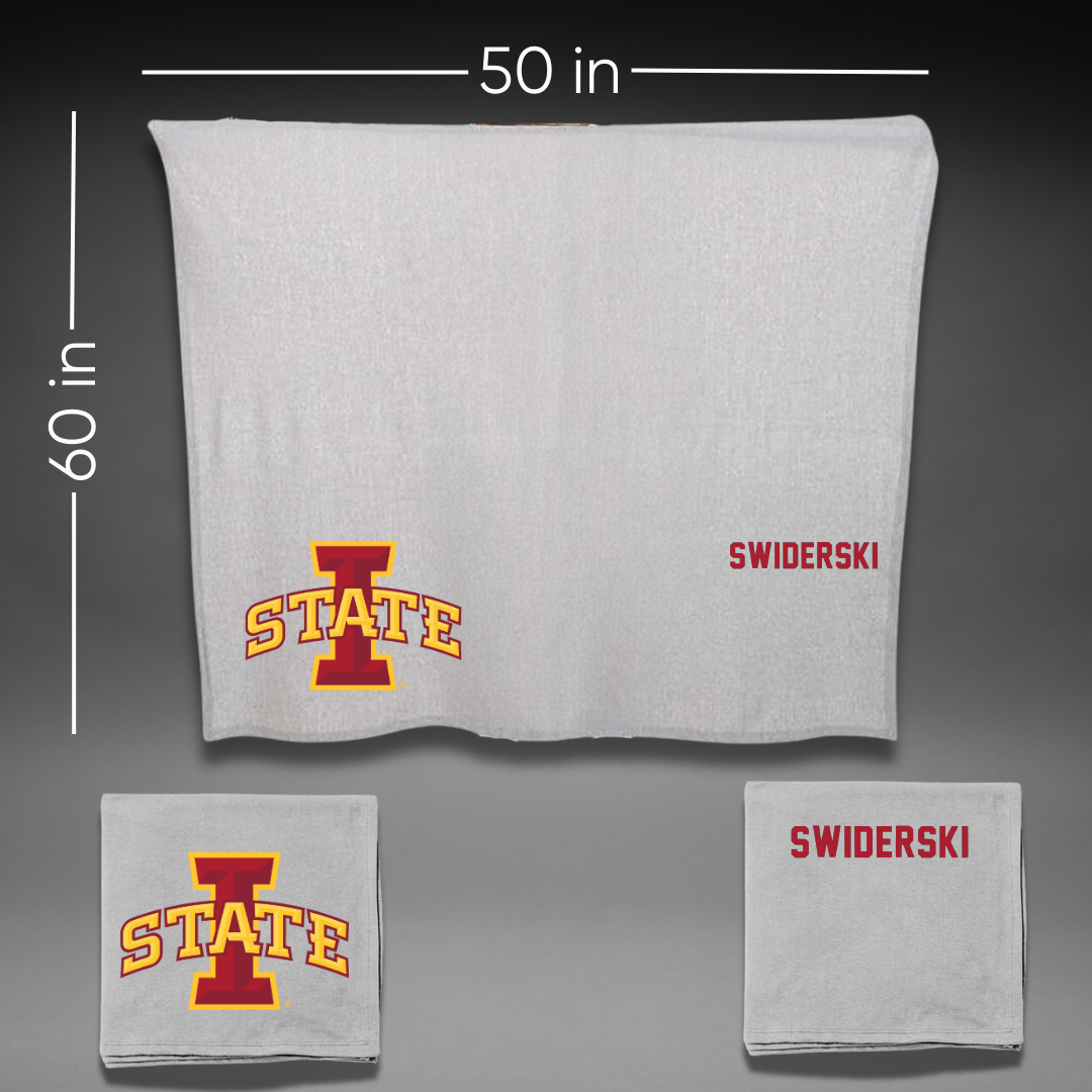 Iowa State University Wrestling Gray Blanket - Casey Swiderski