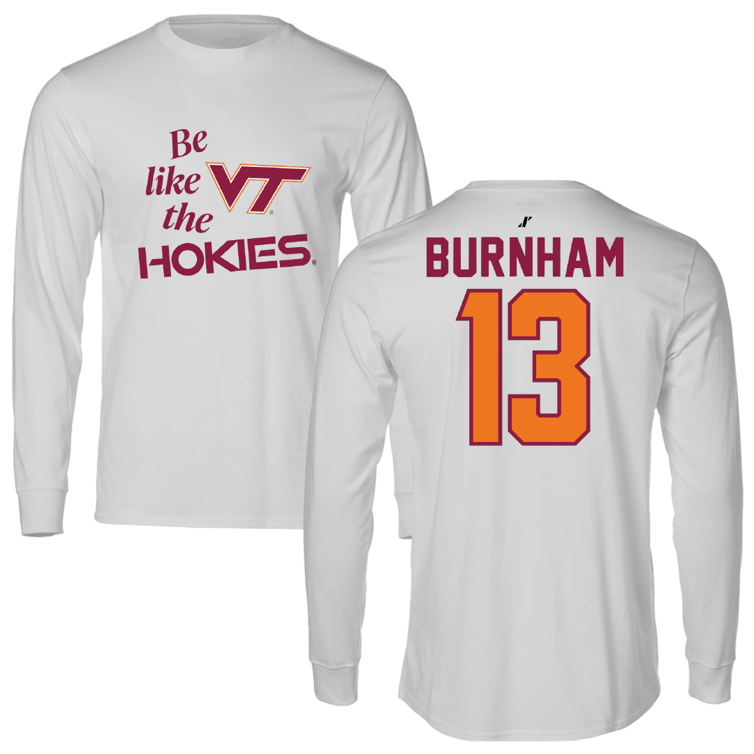 Virginia Tech Basketball Light Gray Be Like Us Performance Long Sleeve - #13 Ben Burnham