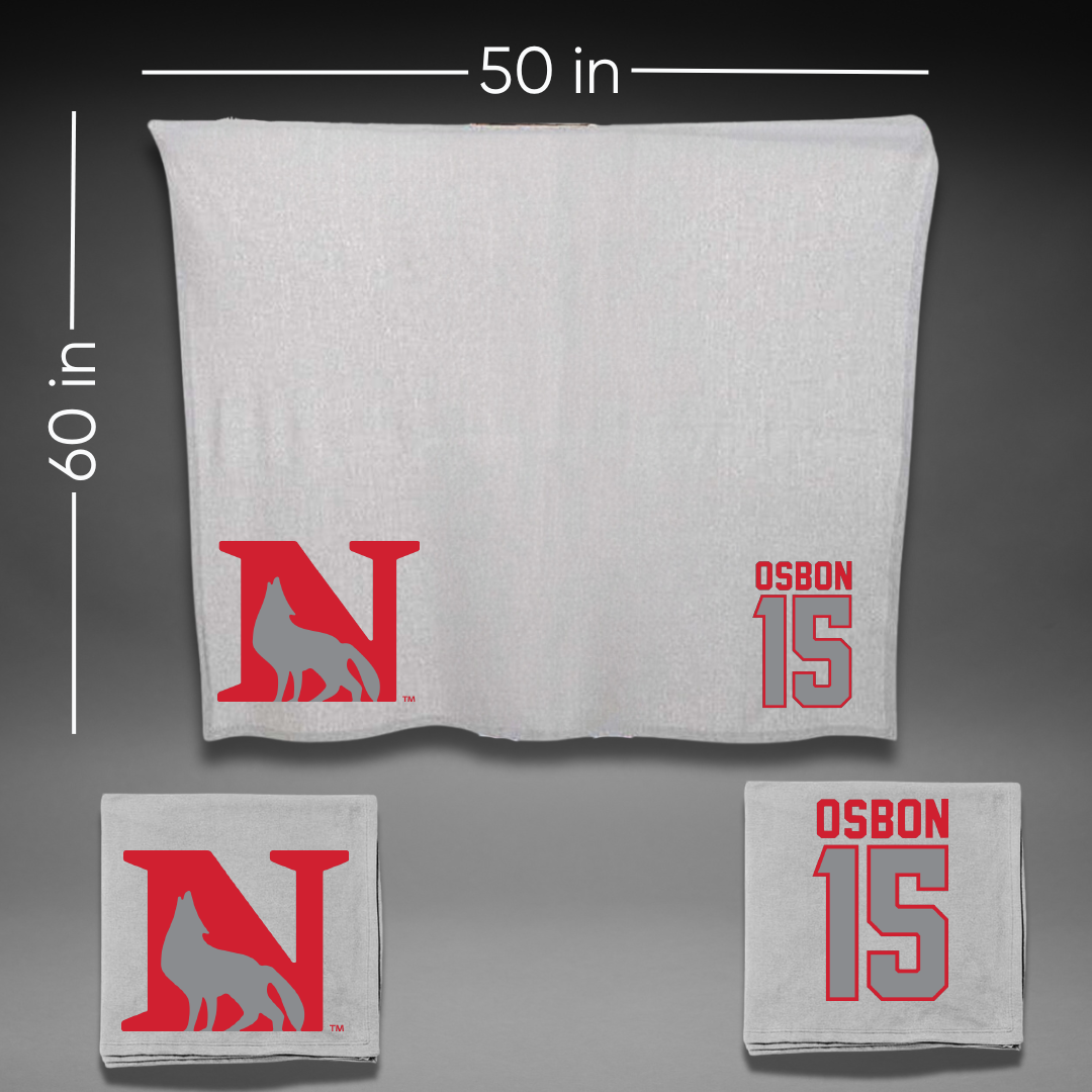 Newberry College Baseball Gray Blanket - #15 Keillor Osbon