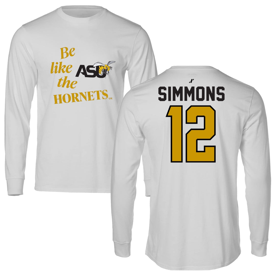 Alabama State University Soccer Light Gray Be Like Us Performance Long Sleeve - #12 Kensley Simmons