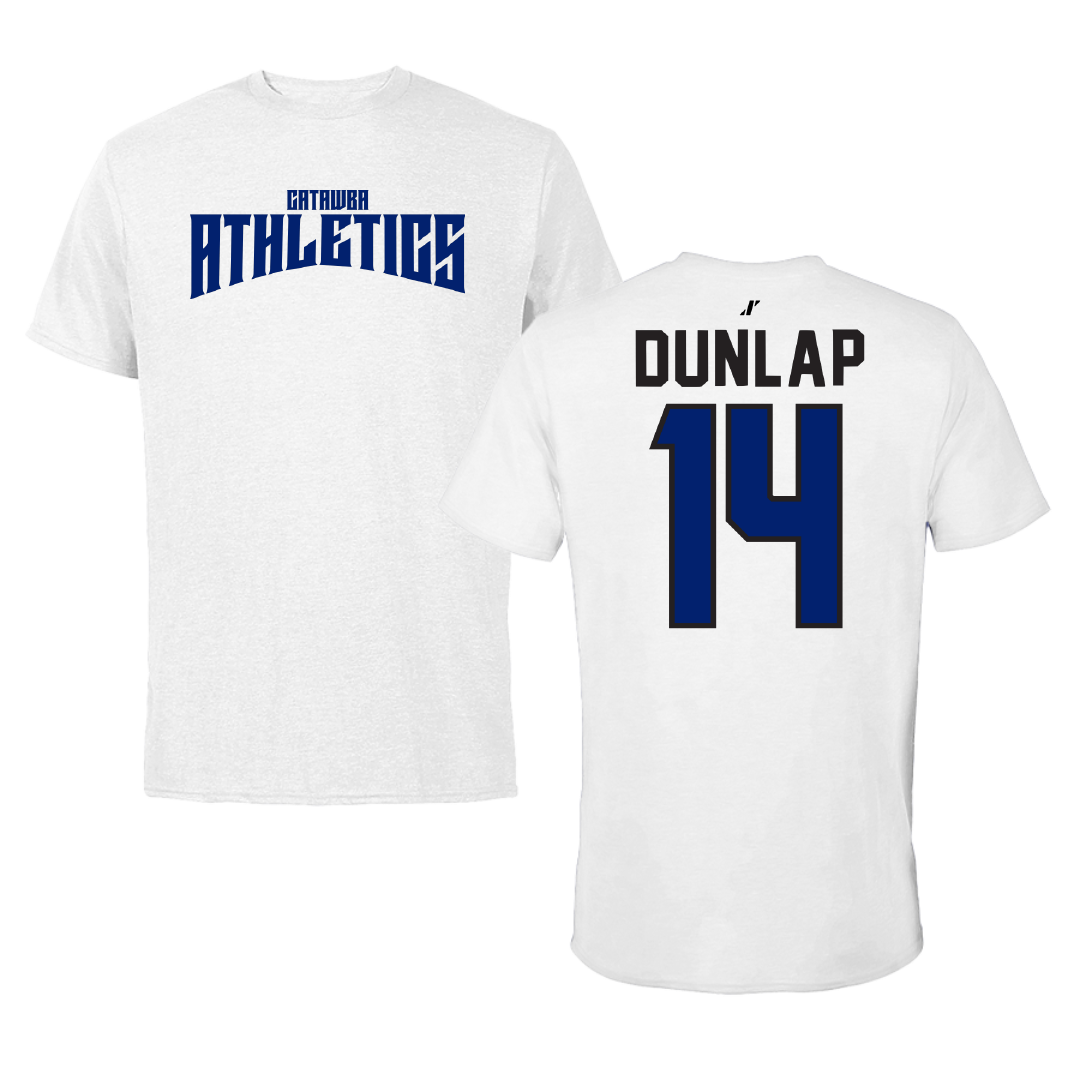 Catawba College Baseball White Classic Tee - #14 James Dunlap