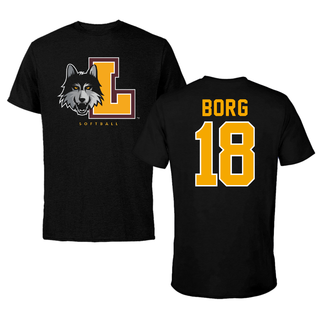 Loyola University-Chicago Softball Black Mascot Performance Tee - #18 Addyson Borg