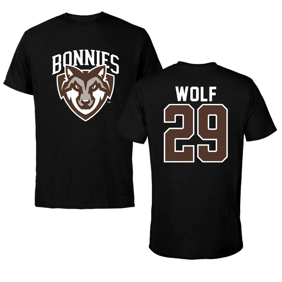 St. Bonaventure University Baseball Black Tee - #29 Conor Wolf