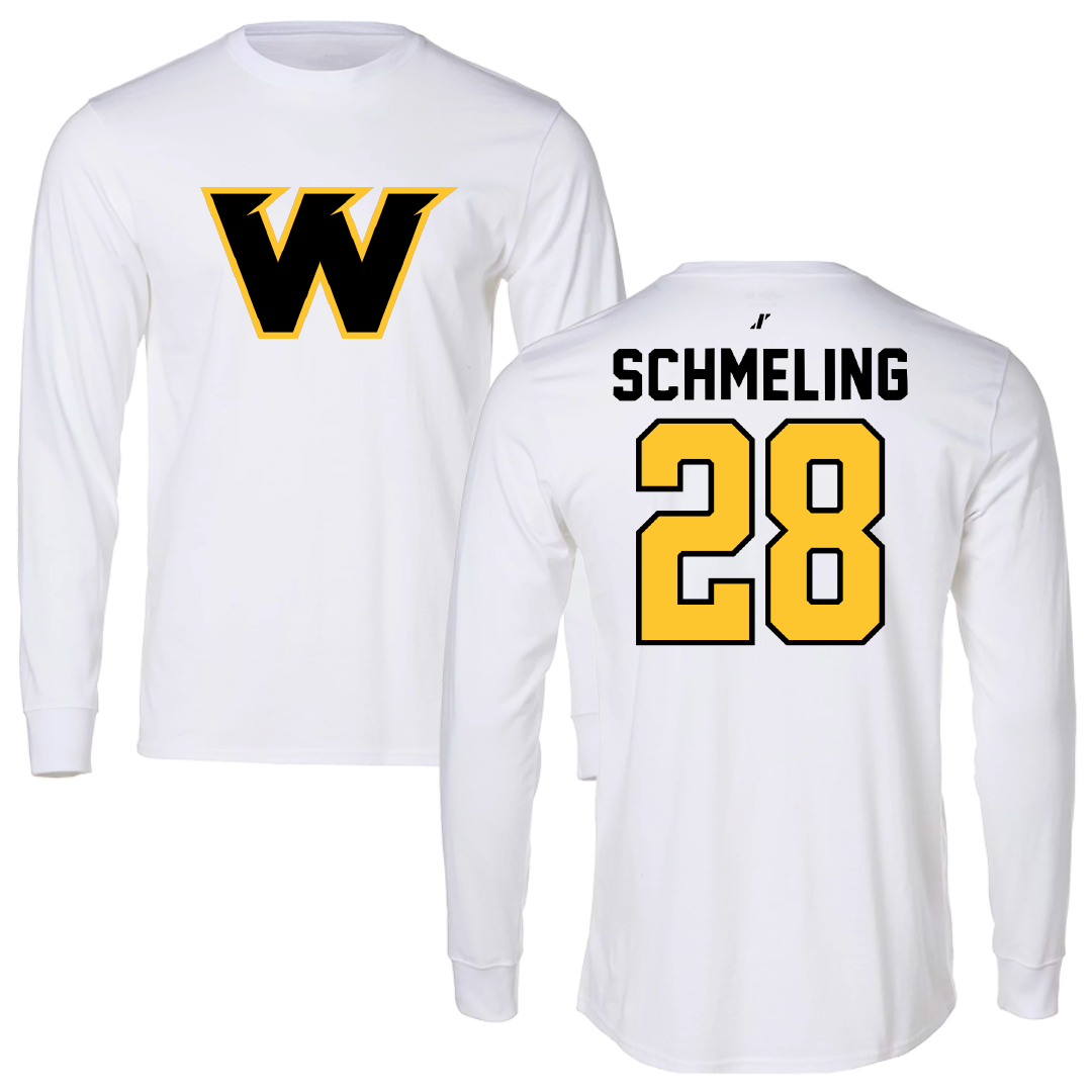 Wayne State College (Nebraska) Soccer White Long Sleeve - #28 Madilyn Schmeling