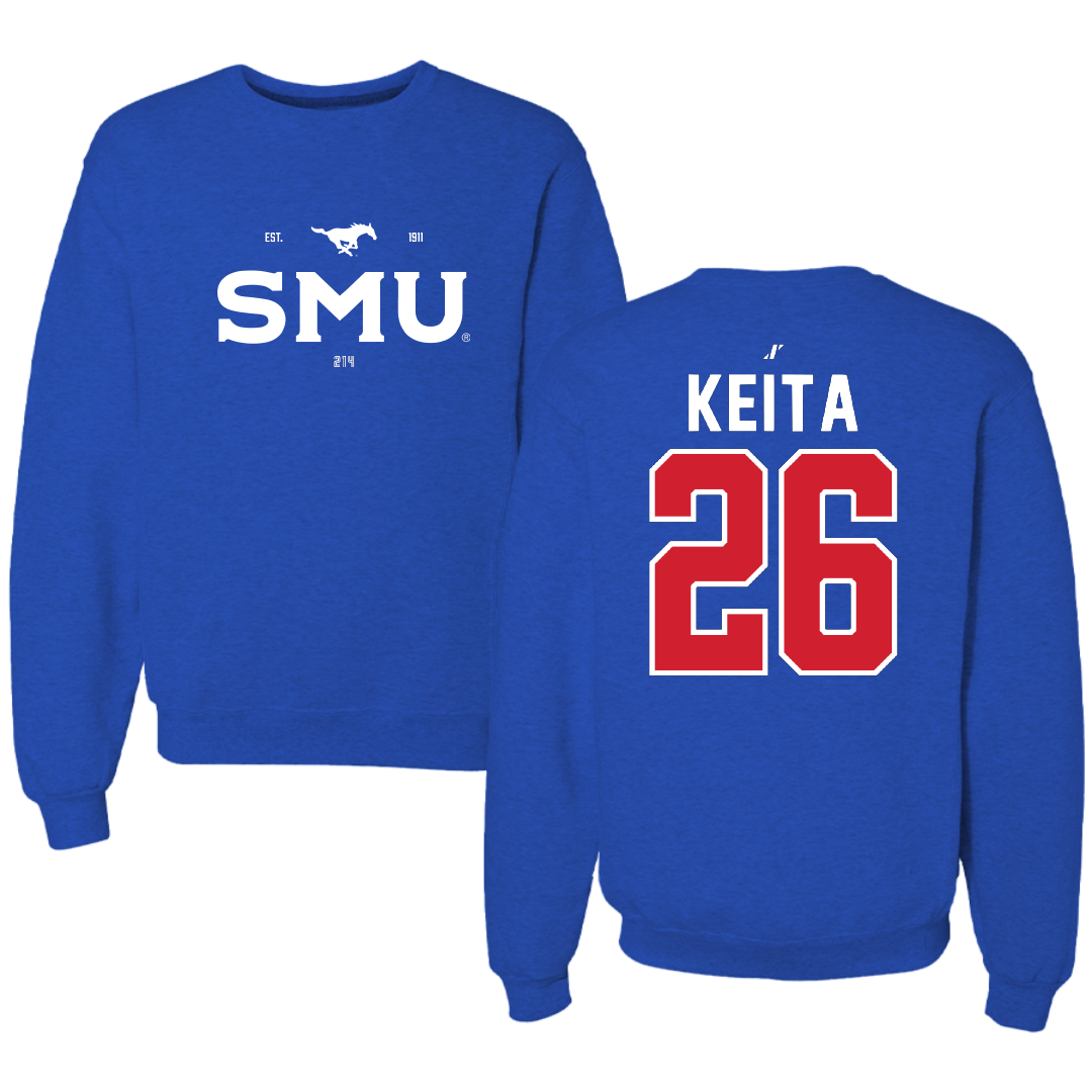 Southern Methodist University Soccer Blue General Crewneck - #26 Ibrahim Keita