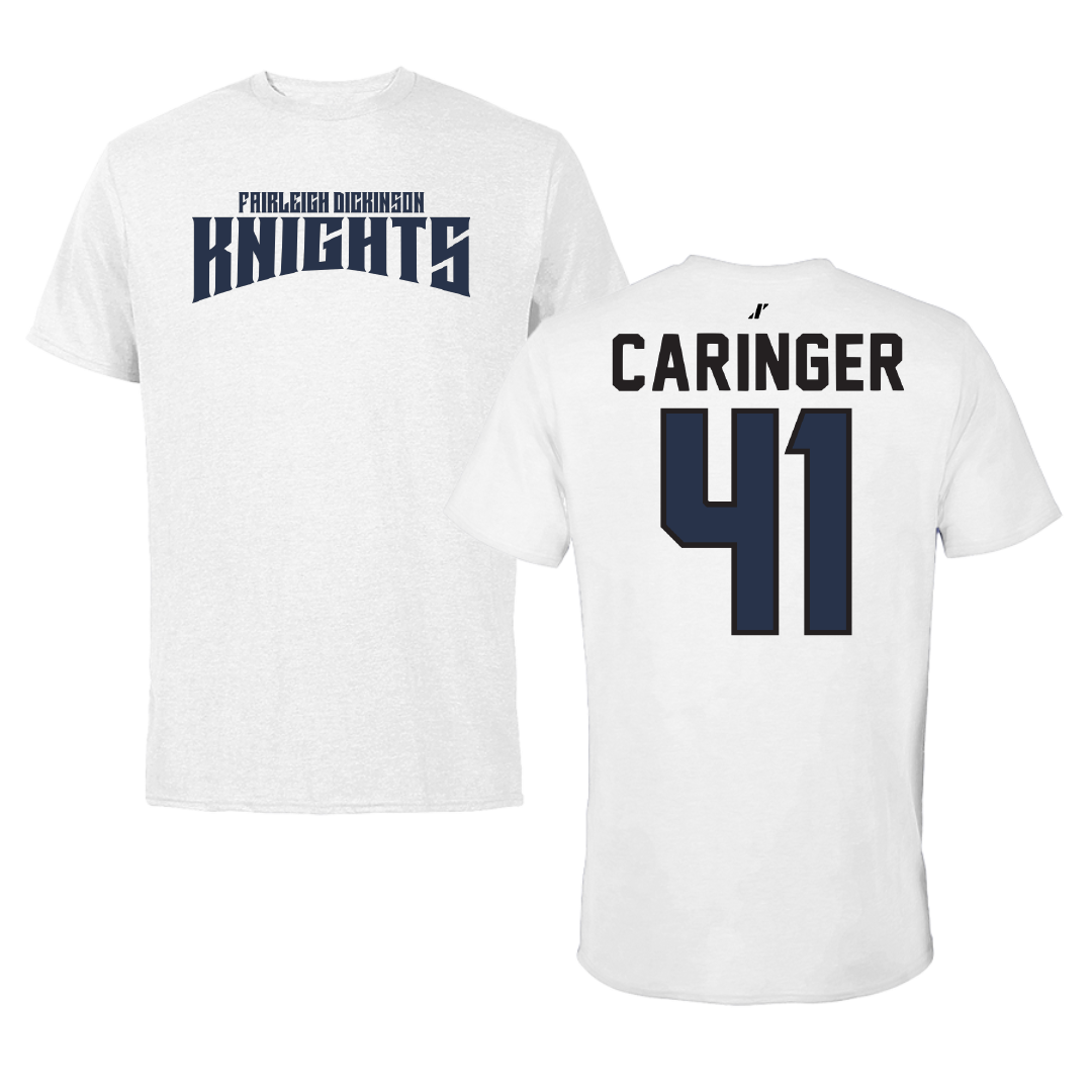 Fairleigh Dickinson University-Metropolitan Campus Softball White Classic Performance Tee - #41 Finley Caringer