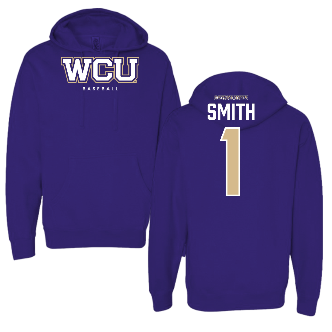 Western Carolina University Baseball Royal Purple Performance Long Sleeve - #1 Elijah Smith