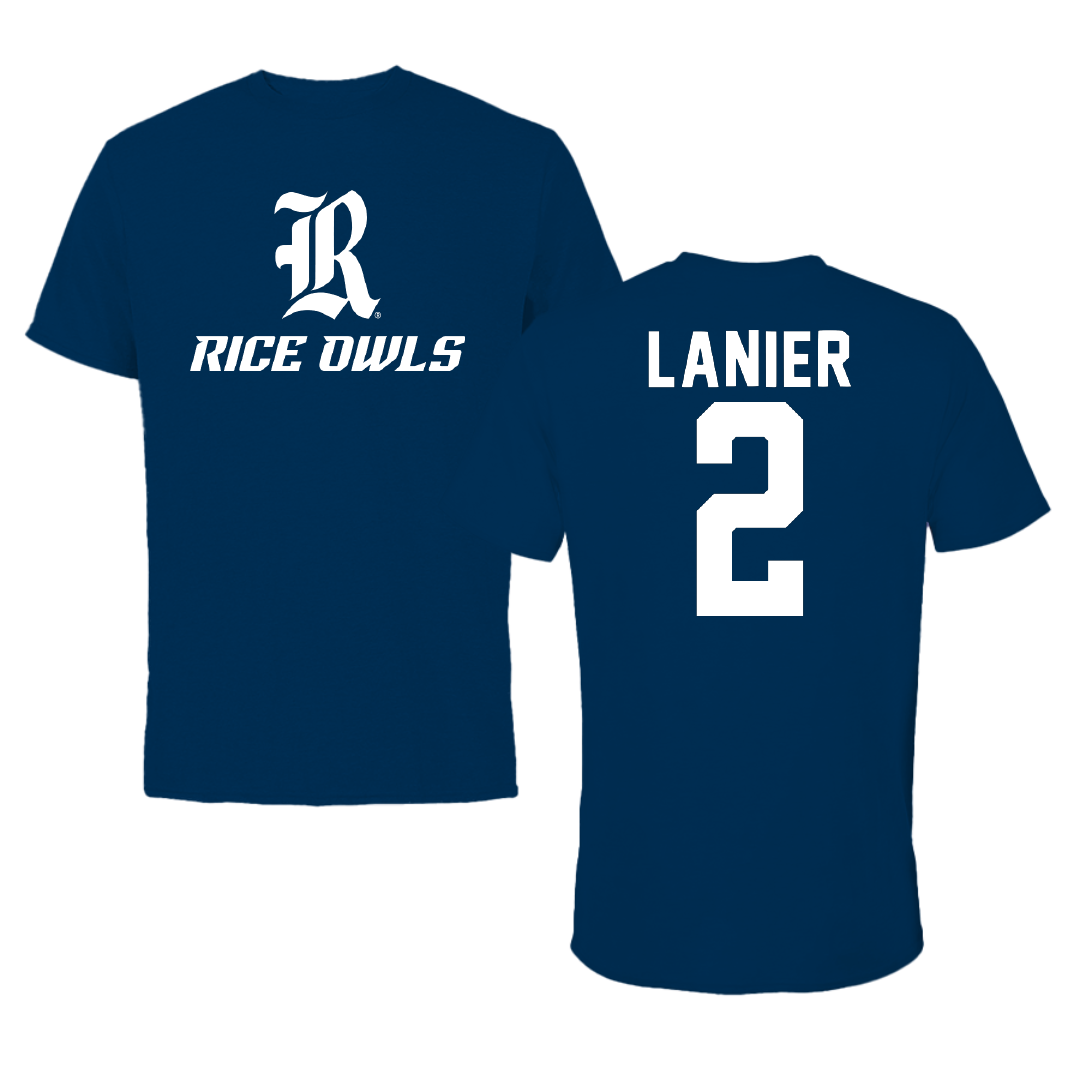 Rice University Basketball Navy Tee - #2 Emory Lanier