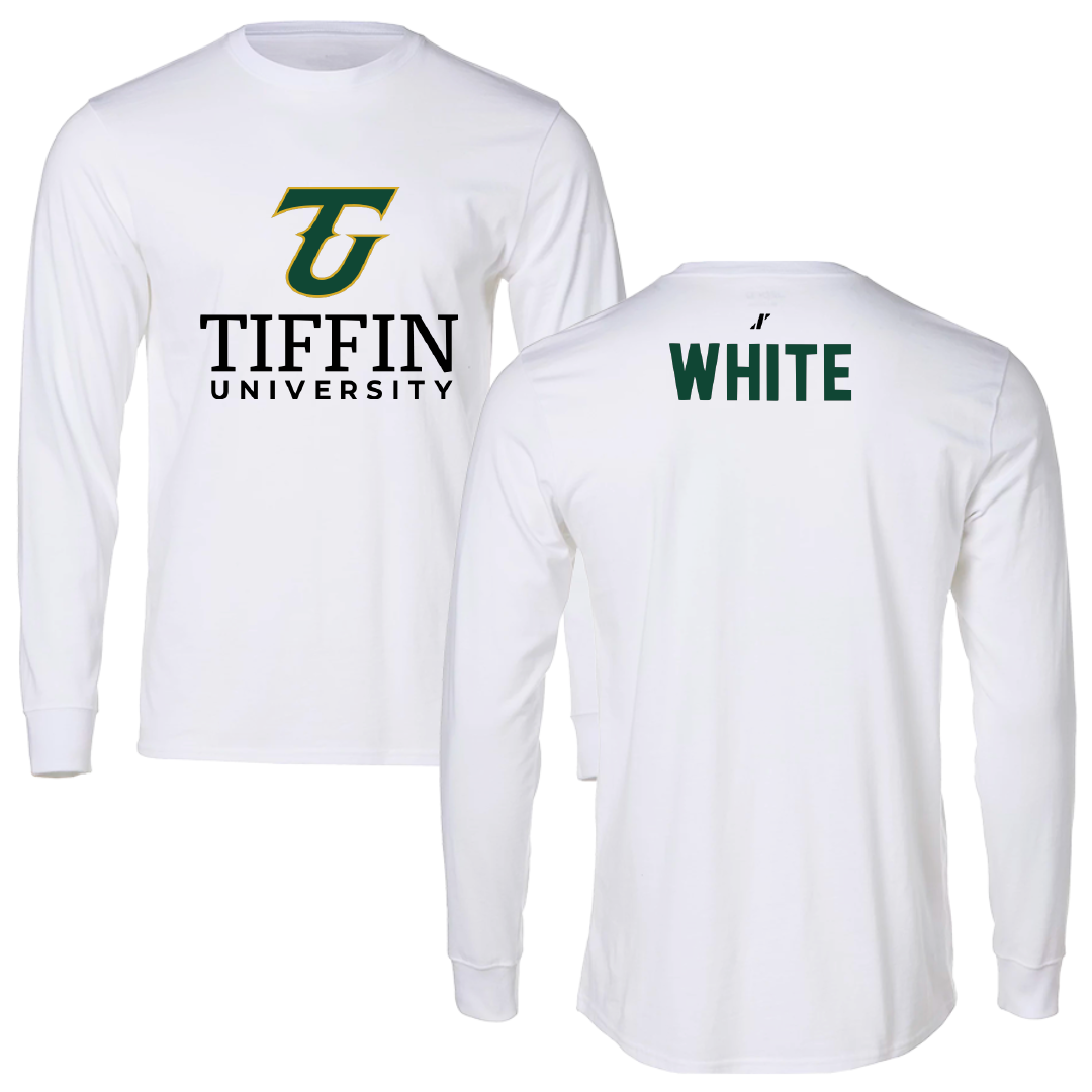Tiffin University TF and XC White Performance Long Sleeve - Jaylen White