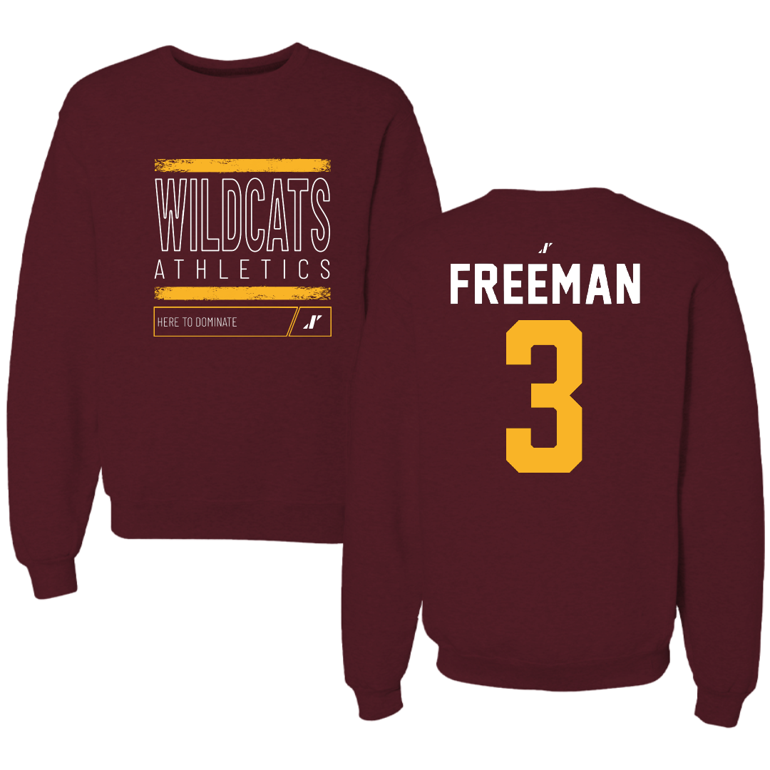 Bethune-Cookman University Volleyball Maroon Dominate Crewneck - #3 Mecca Freeman