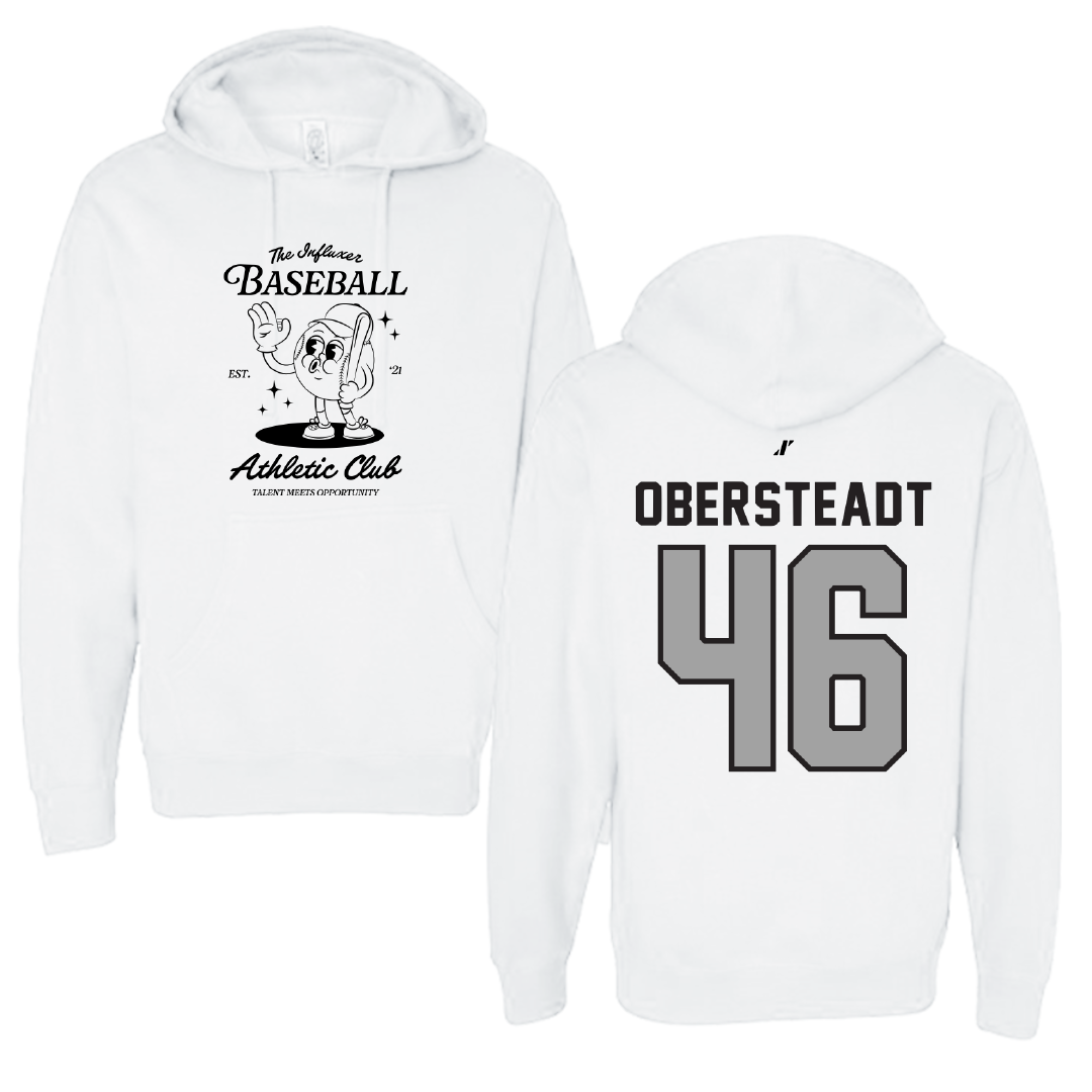 Baseball White Influxer Athletic Club Hoodie - #46 Josh Obersteadt