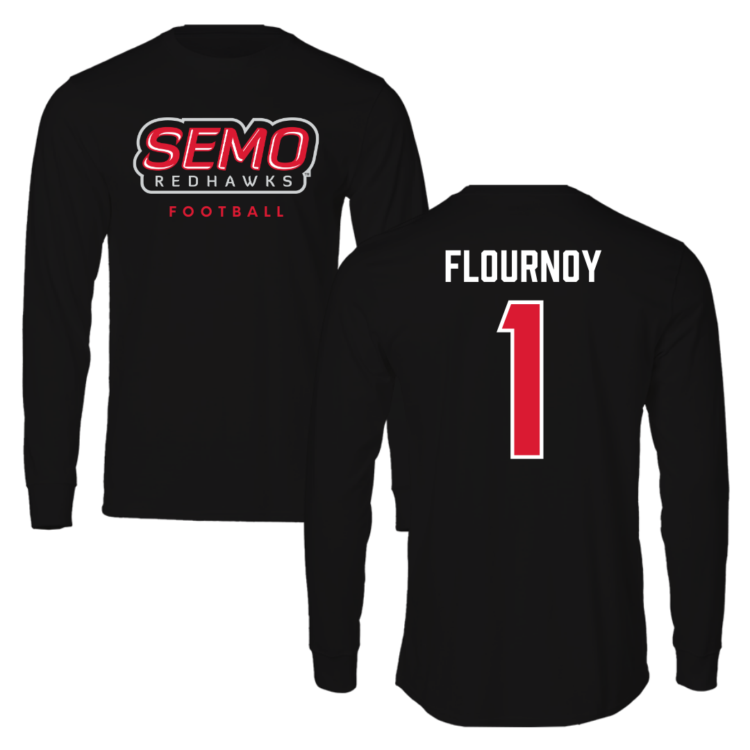Southeast Missouri State University Football Black Performance Long Sleeve - #1 Ryan Flournoy