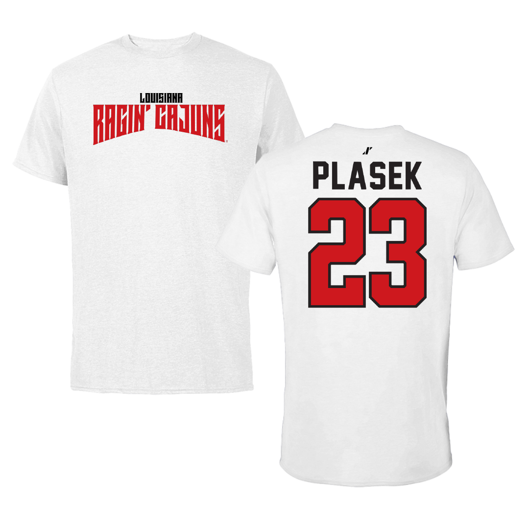 University of Louisiana at Lafayette Soccer White Classic Tee - #23 Liberty Plasek