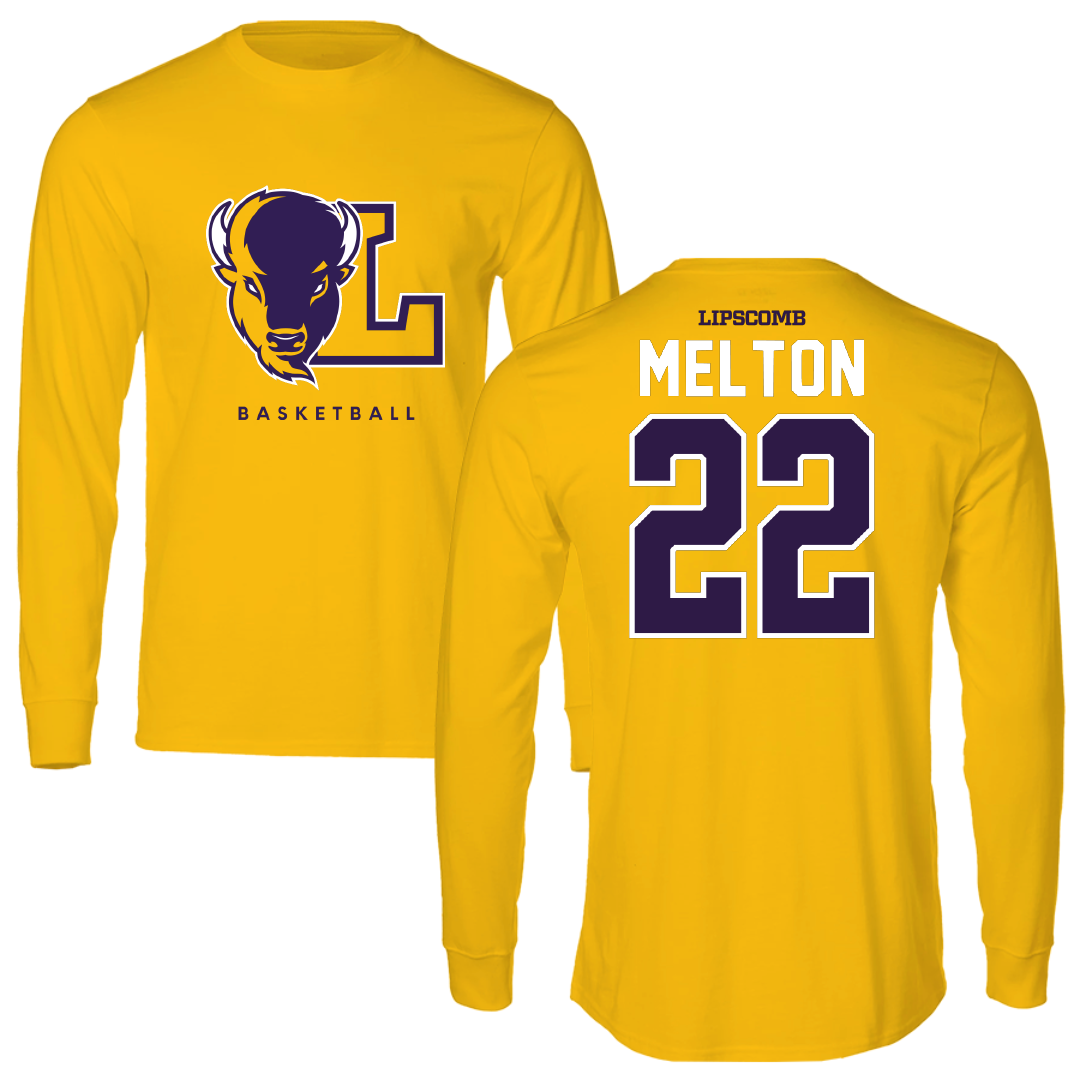 Lipscomb University Basketball Gold Long Sleeve - #22 Addison Melton