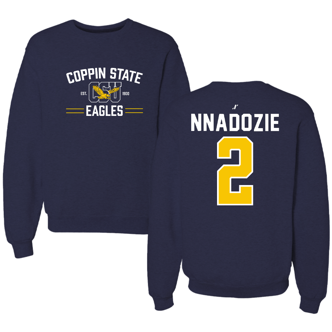 Coppin State University Basketball Navy General Crewneck - #2 Toby Nnadozie