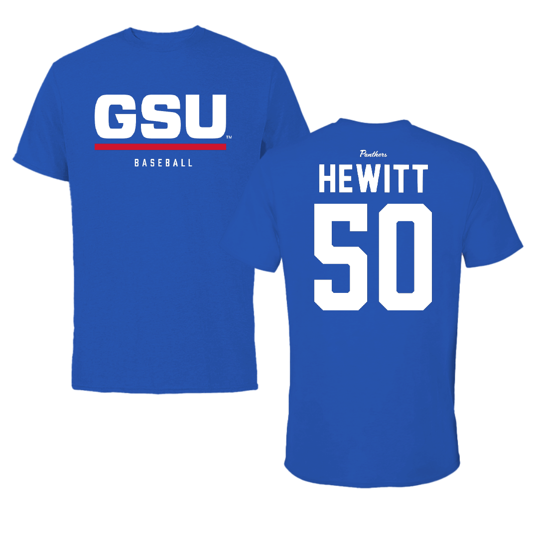 Georgia State University Baseball Blue Tee - #50 Caden Hewitt