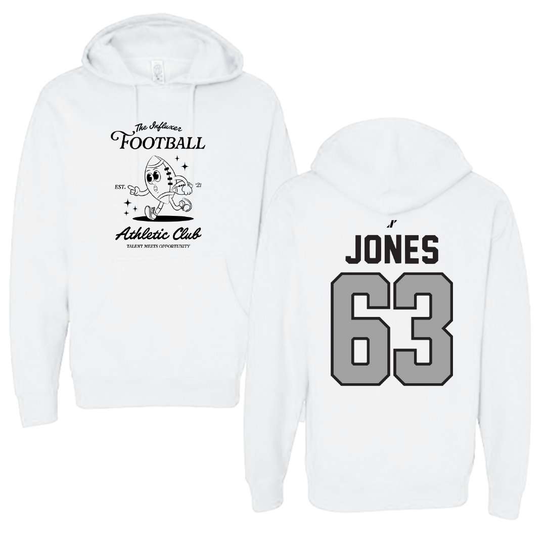 Football White Influxer Athletic Club Hoodie - #63 Dillon Jones