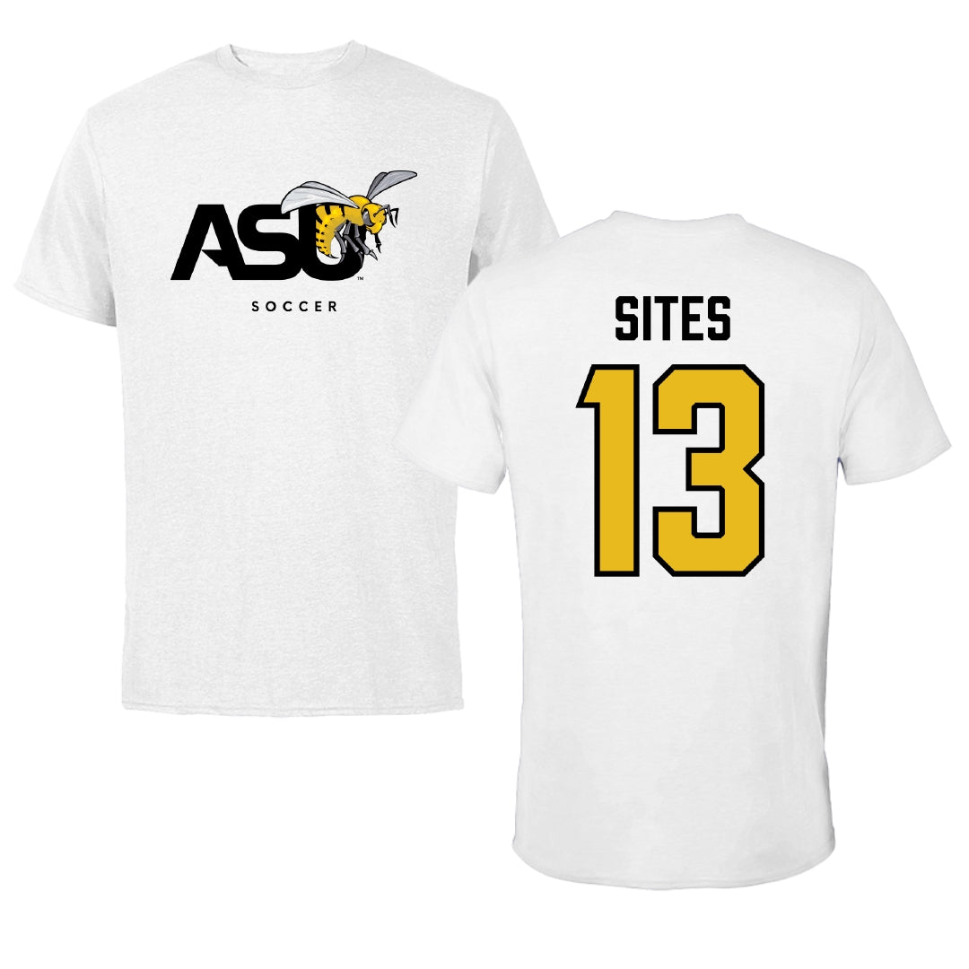 Alabama State University Soccer White ASU Performance Tee - #13 Briana Sites
