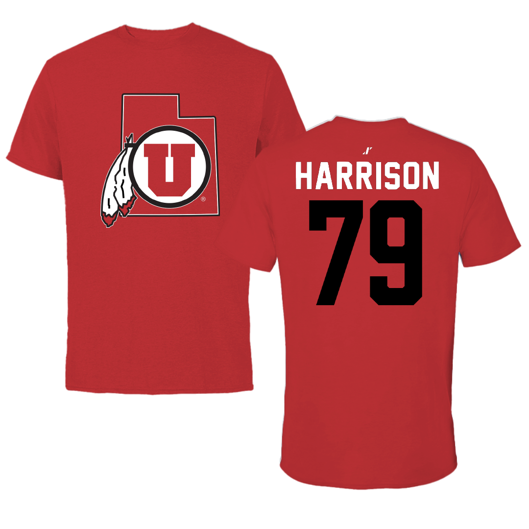 University of Utah Football Red State Tee - #79 Alex Harrison