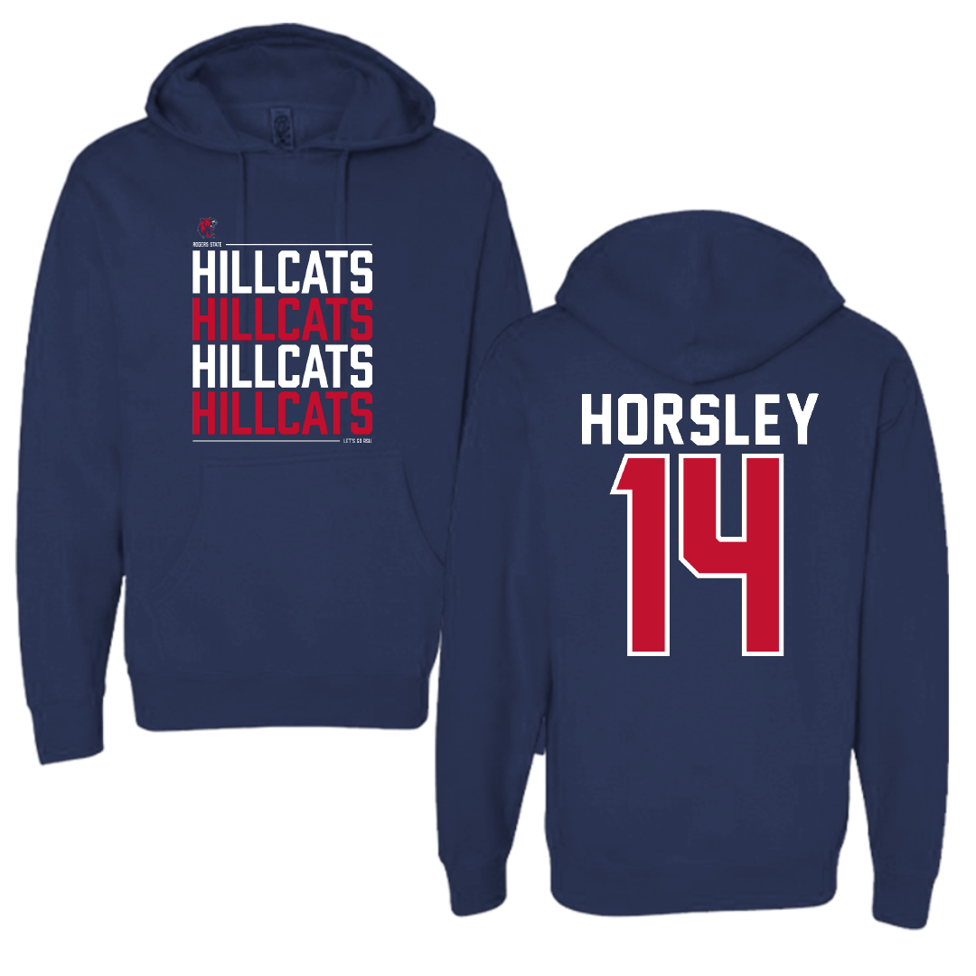 Rogers State University Soccer Navy General Hoodie - #14 Grayson Horsley