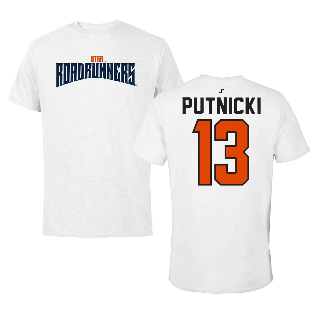 University of Texas at San Antonio Volleyball White Classic Tee - #13 Miranda Putnicki