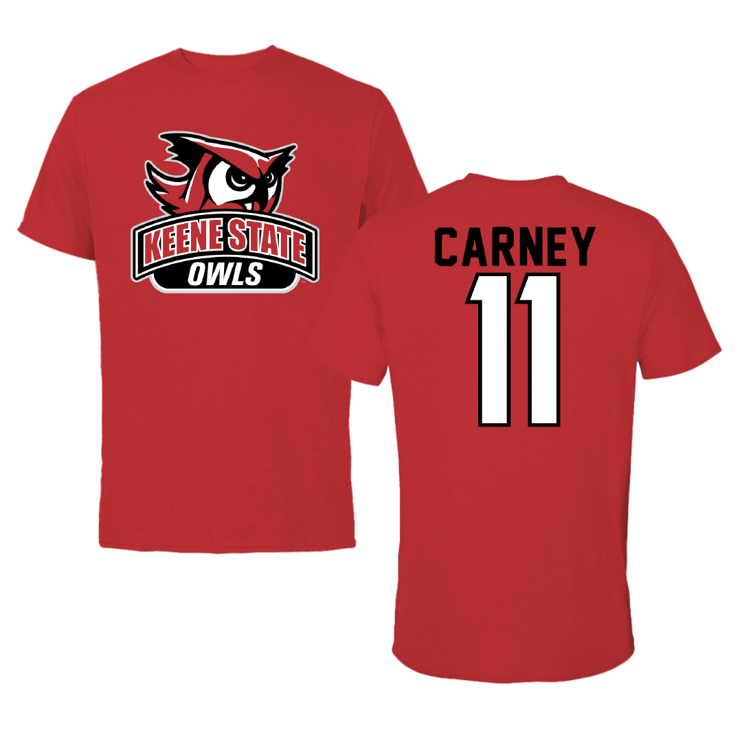 Keene State College Ice Hockey Red Performance Tee - #11 Chase Carney
