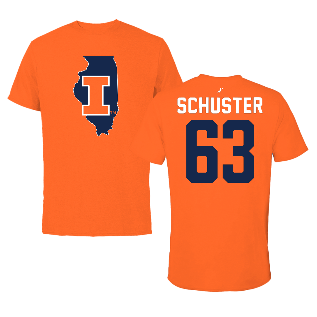 University of Illinois Football Orange State Performance Tee - #63 Dezmond Schuster