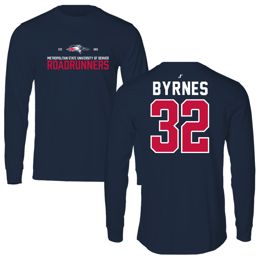 Metropolitan State University of Denver Basketball Navy General Performance Long Sleeve - #32 Amanda Byrnes