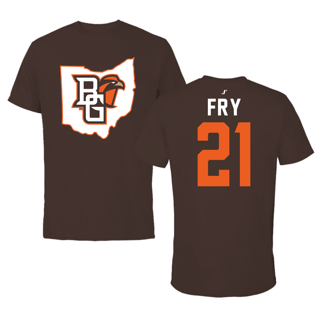 Bowling Green State University Softball Brown State Tee - #21 Mackenna Fry