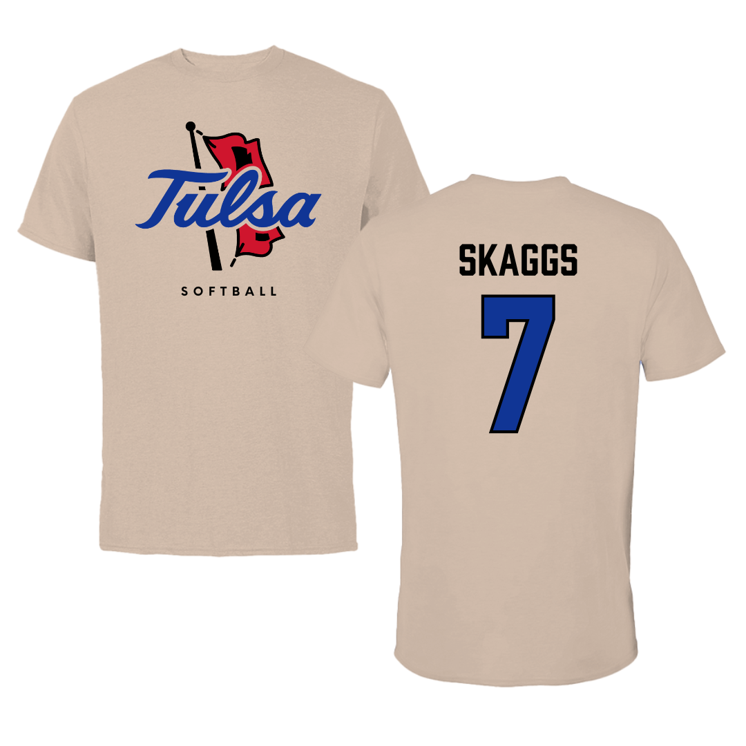 The University of Tulsa Softball Tan Tee - #7 Claira Skaggs