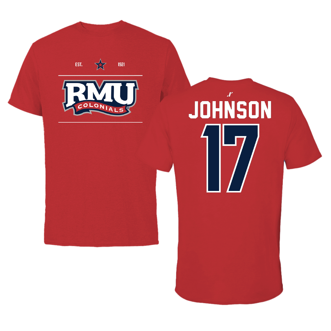Robert Morris University Ice Hockey Red General Tee - #17 Patrick Johnson