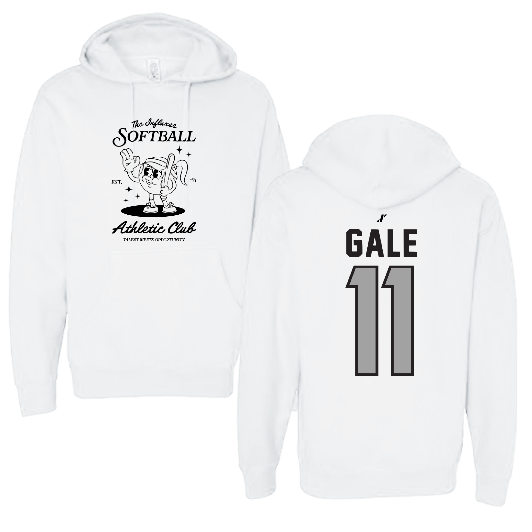 Softball White Influxer Athletic Club Hoodie - #11 Peyton Gale