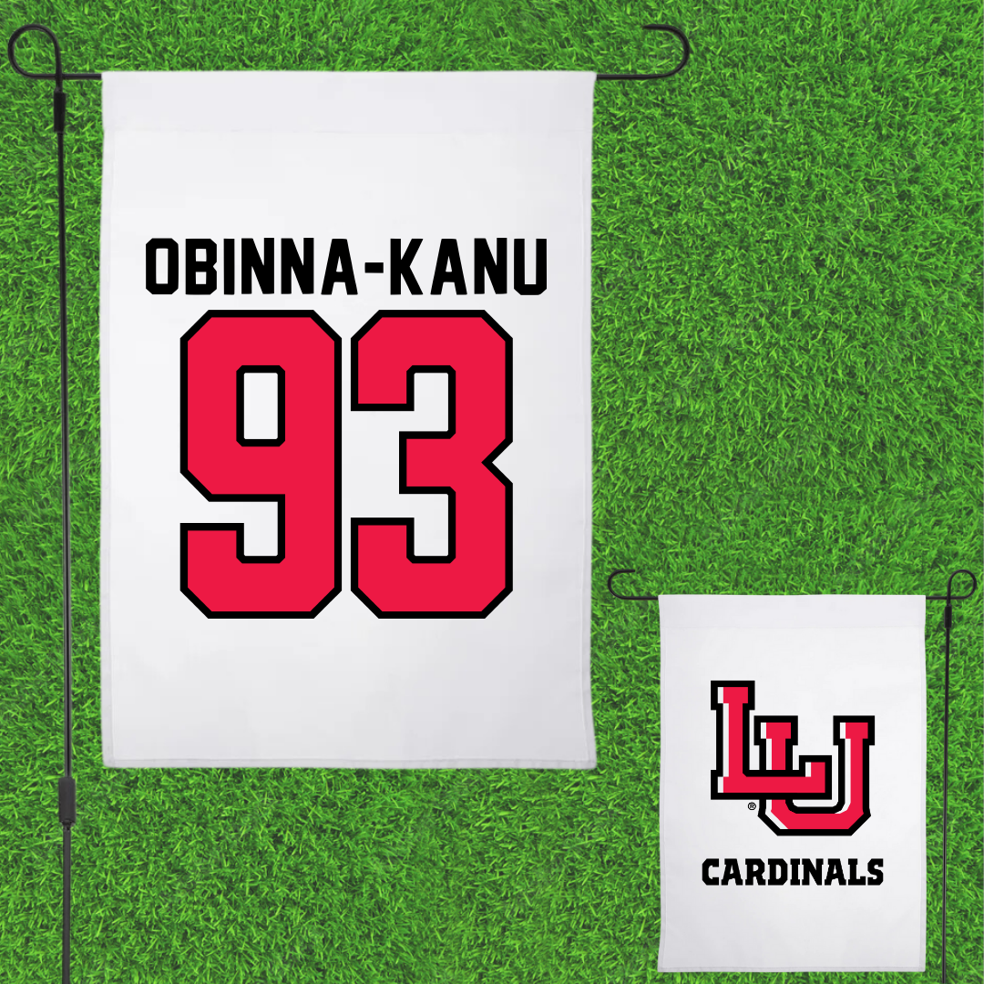 Lamar University Football White Garden Flag - #93 Daniel Obinna-Kanu