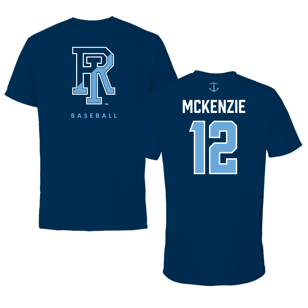 University of Rhode Island Baseball Navy Performance Tee - #12 Brody McKenzie