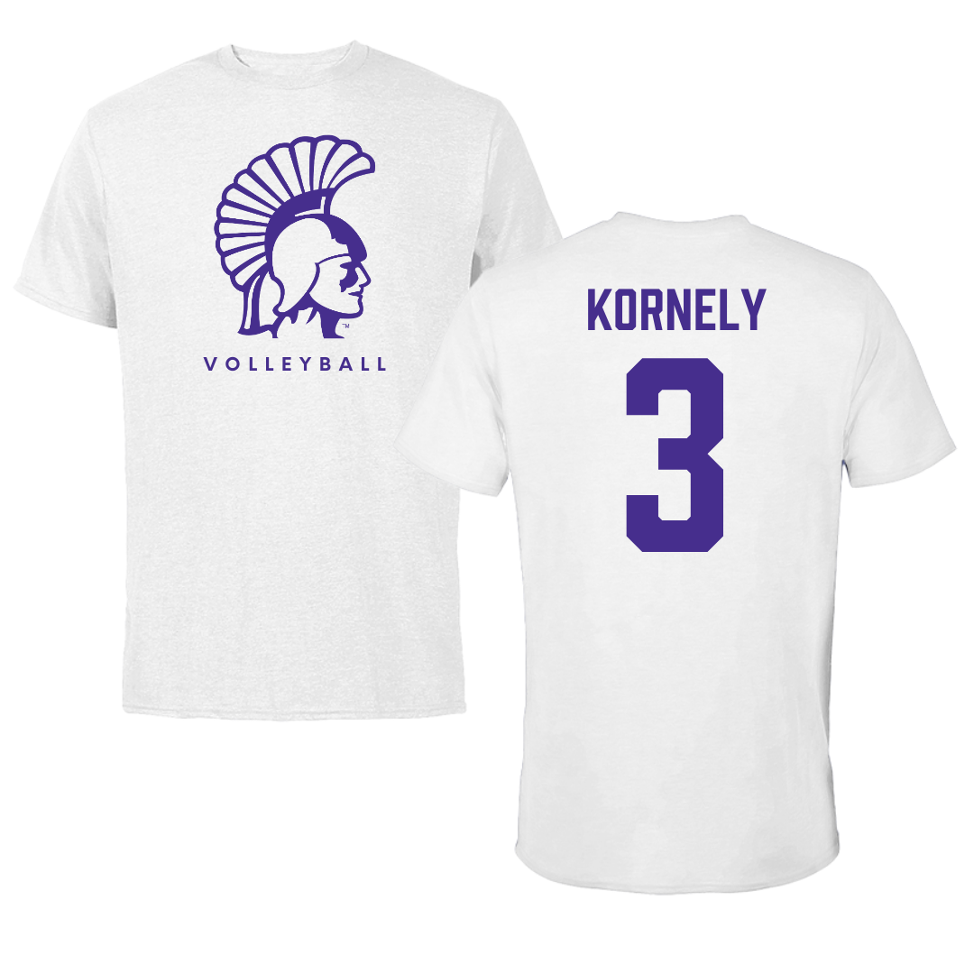 Winona State University Volleyball White Tee - #3 Kenna Kornely