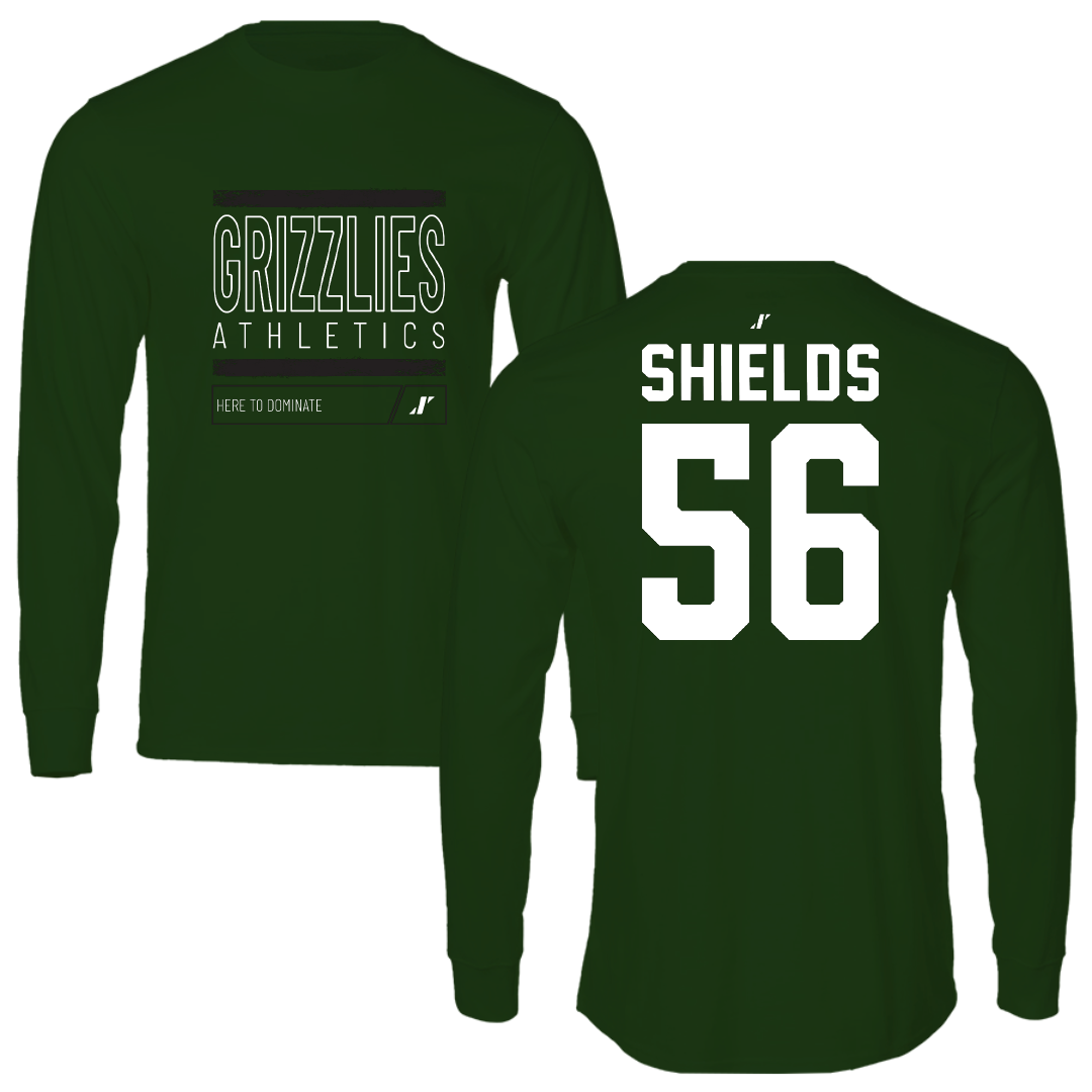 Adams State University Football Forest Green Dominate Long Sleeve - #56 Aiden Shields