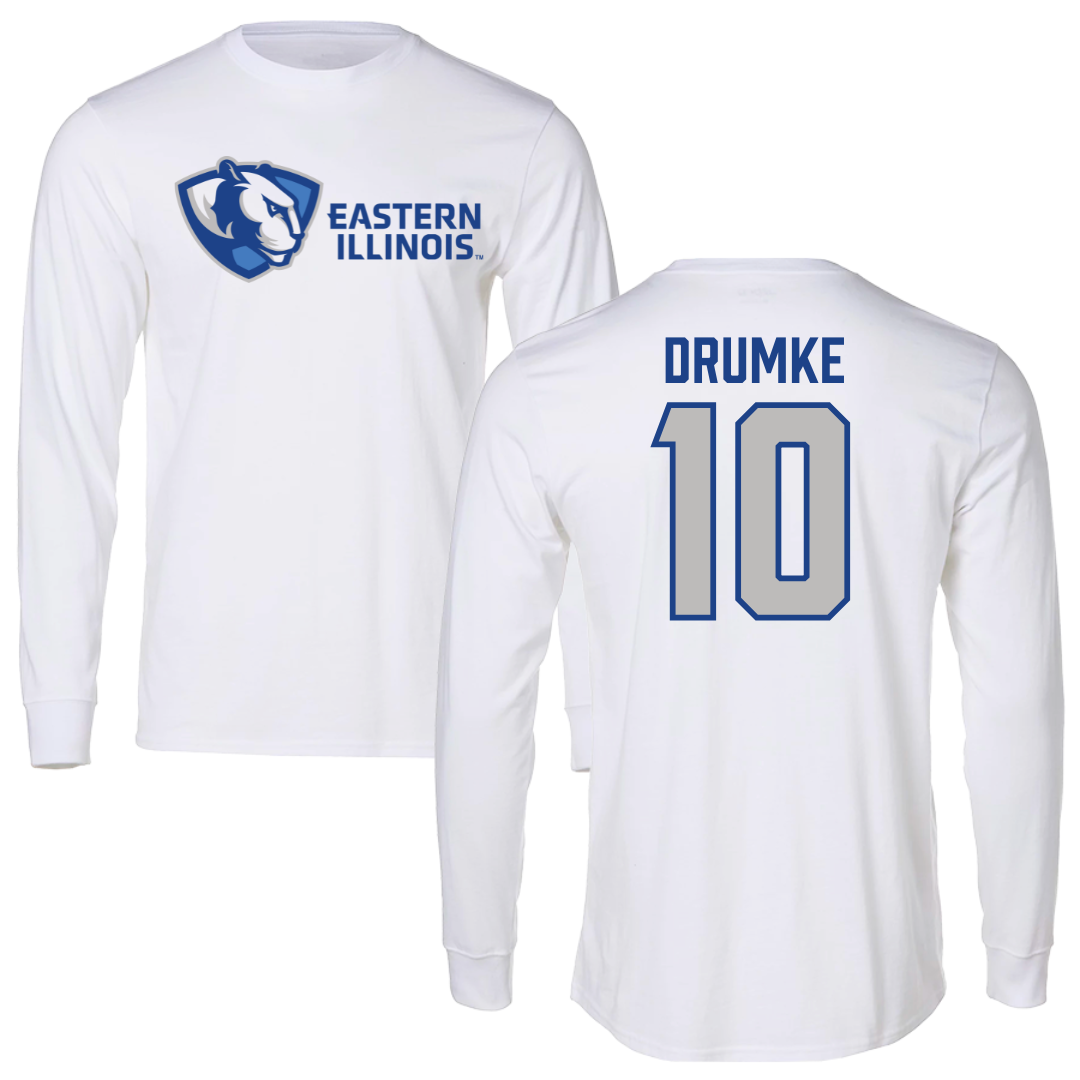 Eastern Illinois University Baseball White Long Sleeve - #10 Dylan Drumke