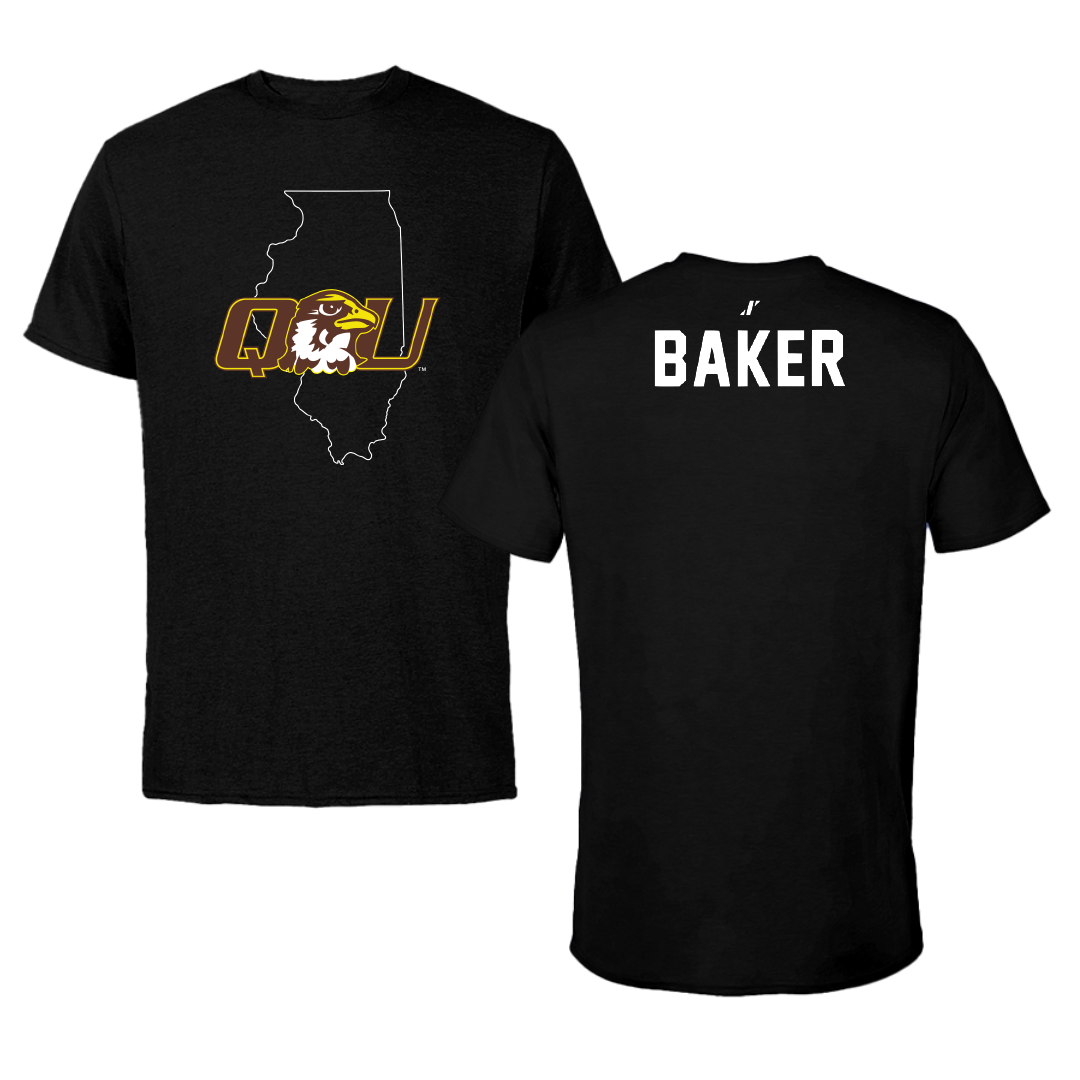 Quincy University TF and XC Black State Performance Tee - Jerron Baker
