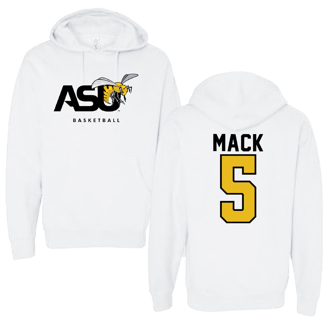 Alabama State University Basketball White ASU Hoodie - #5 Tyler Mack