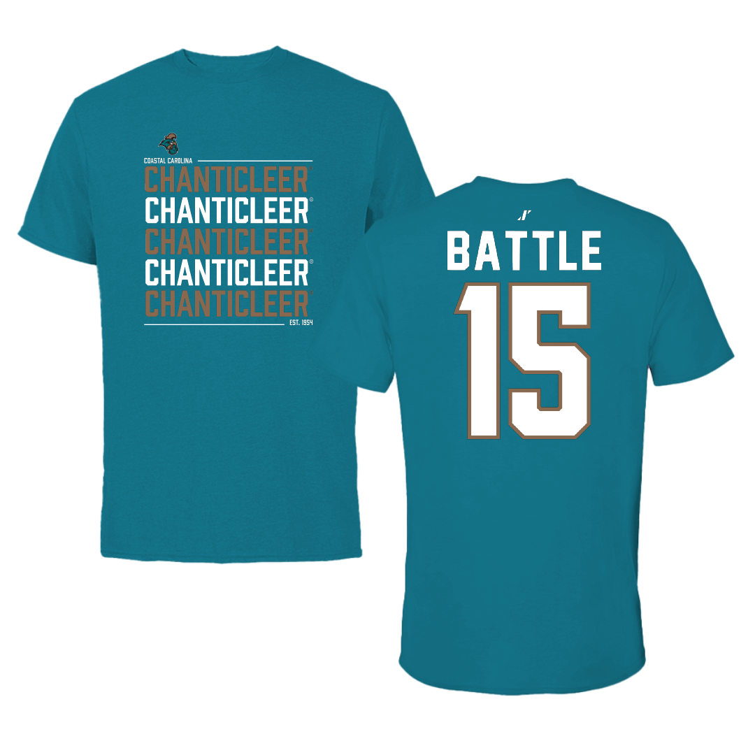 Coastal Carolina University Basketball Teal General Tee - #15 Jordan Battle