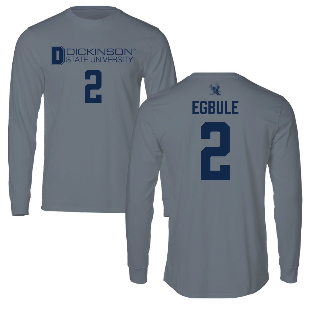 Dickinson State University Basketball Gray Long Sleeve - #2 Kose Egbule