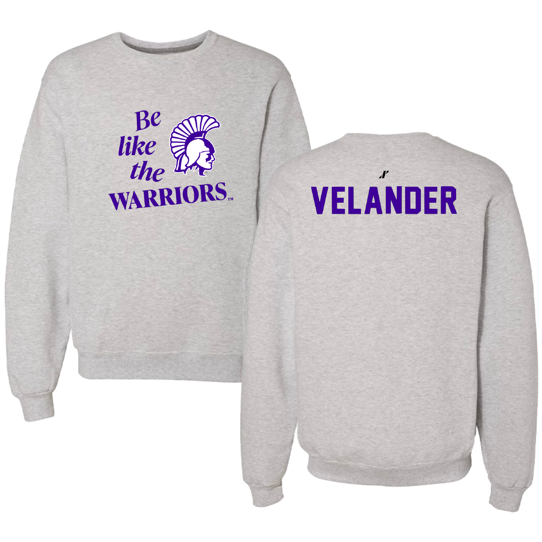 Winona State University Tennis Light Gray Be Like Us Crewneck - Kate Velander